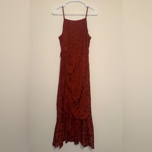 Storia Sleeveless Rust Floral Maxi Dress